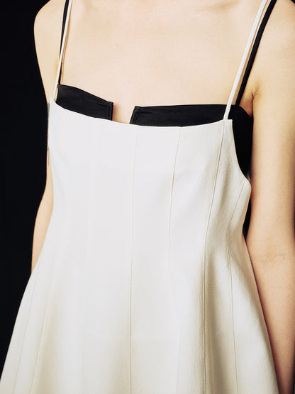 [ARIK.] [24SS] PISCES Layered panel sleeveless dress top Ivory