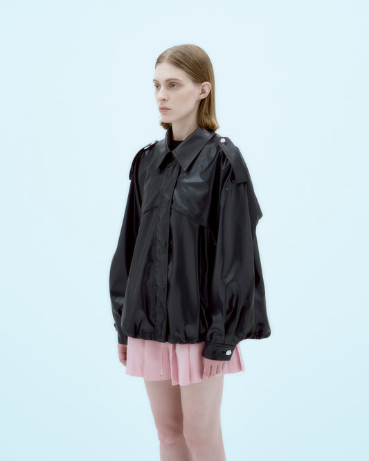【ARIK. アリク】[25SS] HEZE oversized trench bomber jacket Black