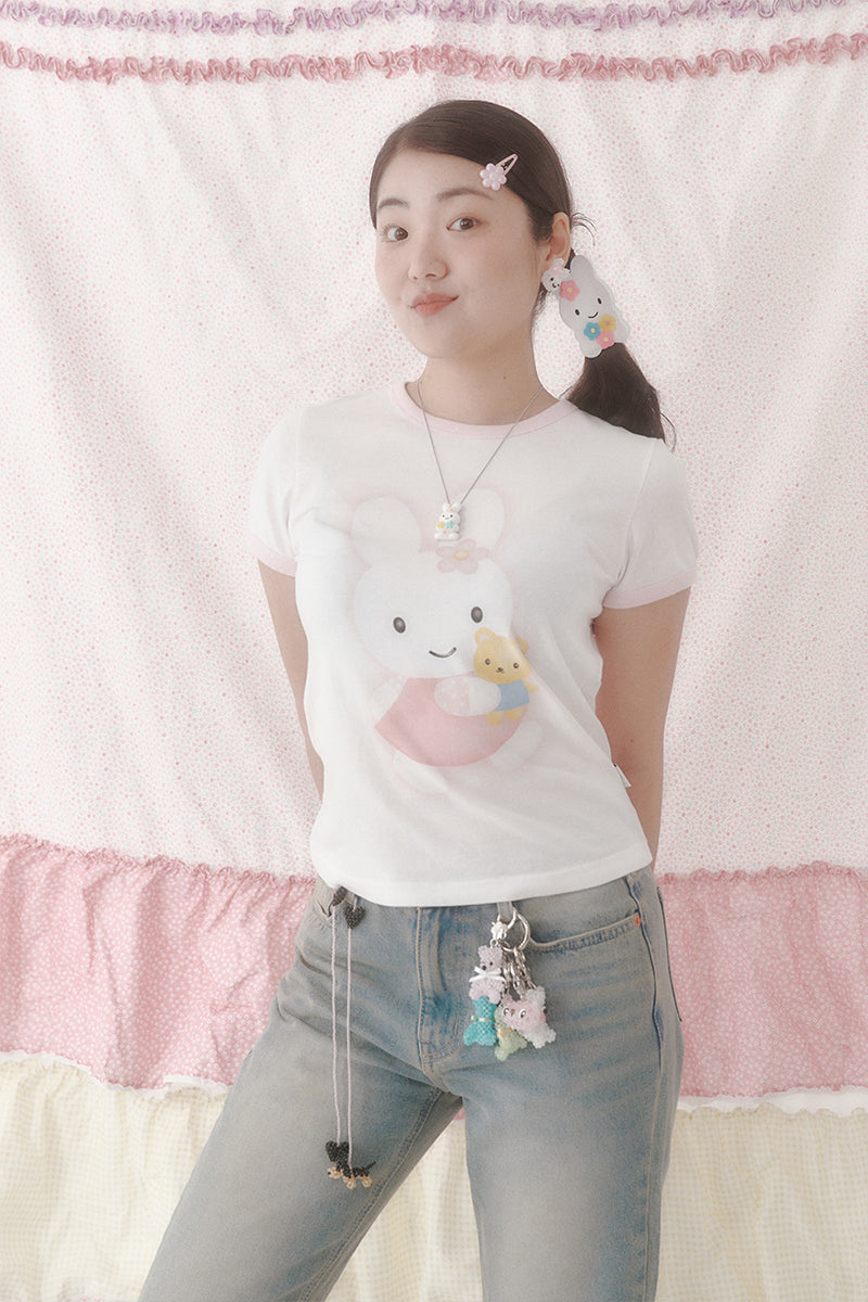 [X YOUNGART] KIDDY Hugs JINI Dot Ringer T-shirt