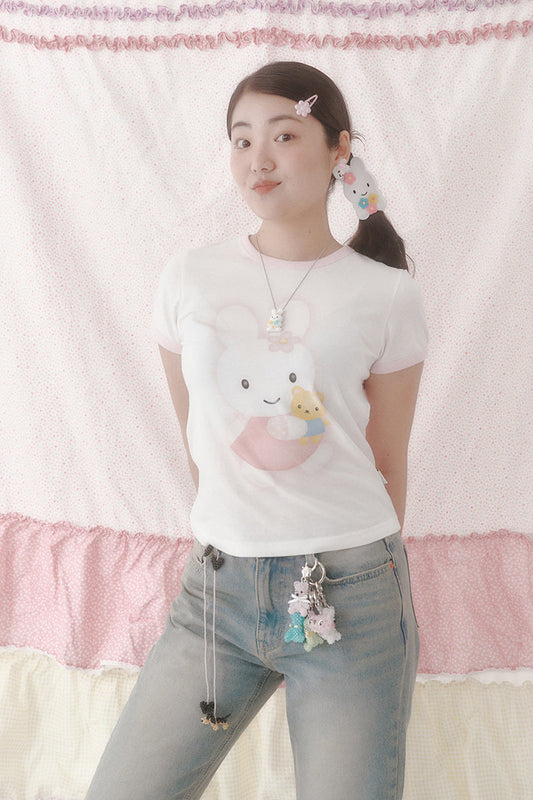 [X YOUNGART] KIDDY Hugs JINI Dot Ringer T-shirt