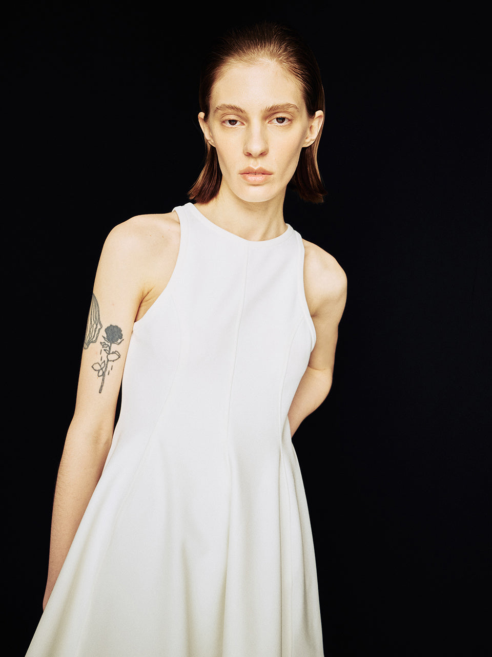 [ARIK.] [24SS] MIRA panel flare sleeveless top Ivory