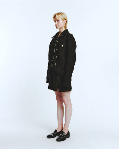 ROUNDED TRUCKER JACKET Black