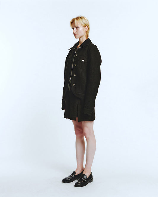 ROUNDED TRUCKER JACKET Black