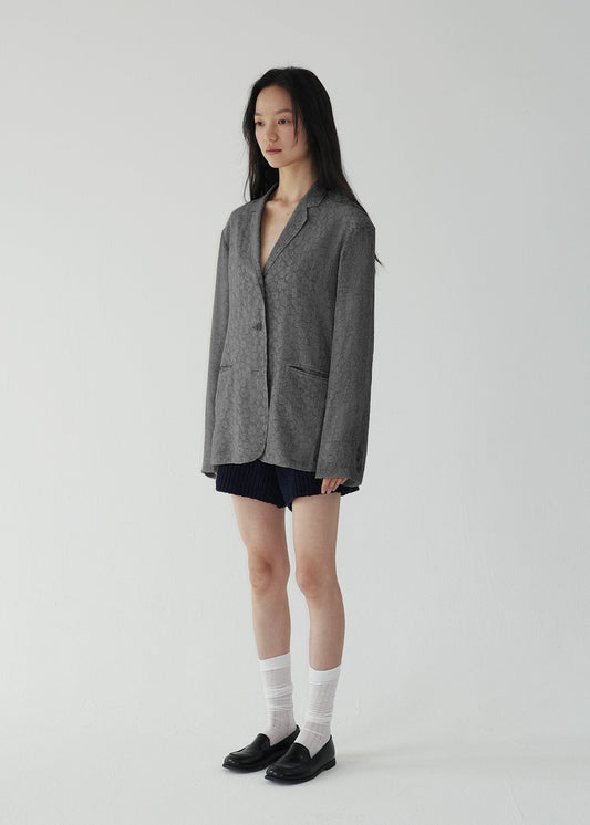 BABY FLOWER JACKET -CHARCOAL