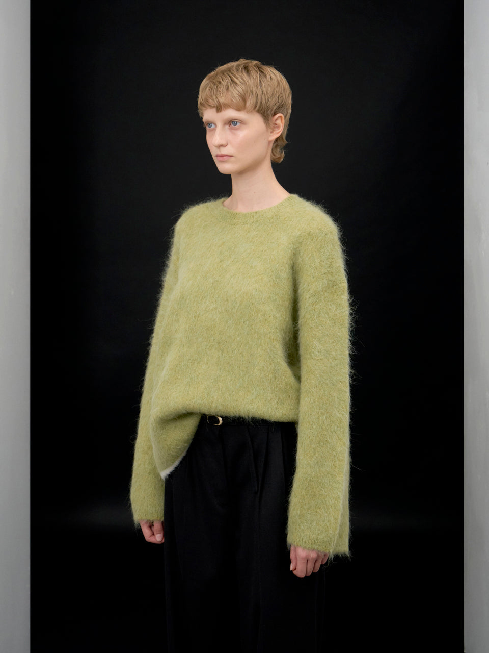 【ARIK. アリク AW】Shaula boxy alpaca knit jumper Moss Green
