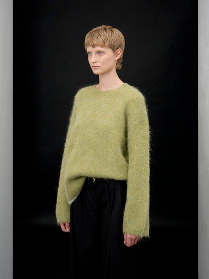 [ARIK. Arik AW] Shaula boxy alpaca knit jumper Moss Green