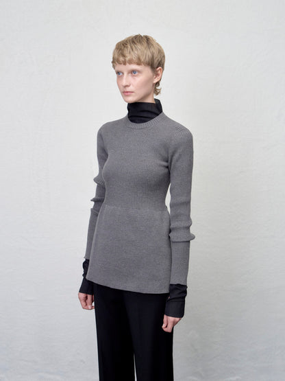 [ARIK. AW] Ara panel flare knit top Cream**Check color