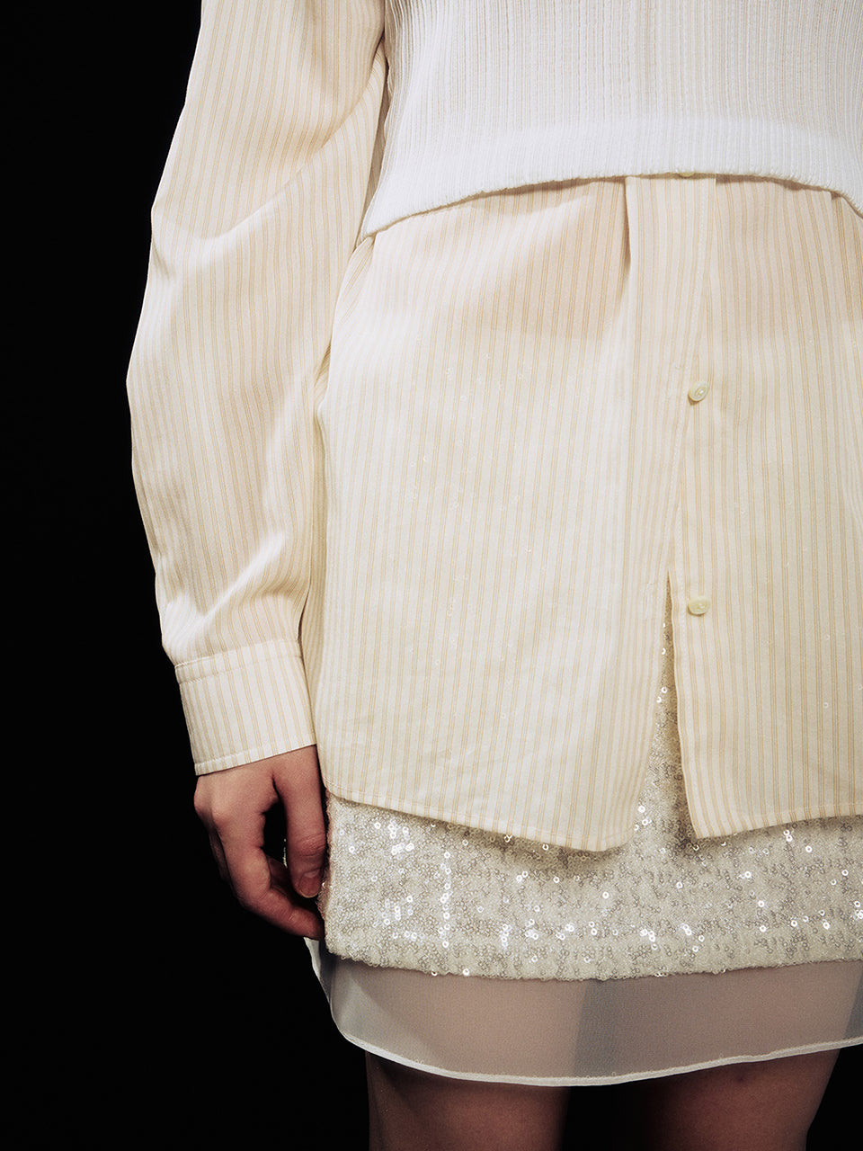 [ARIK.] [24SS] ALMACH oversized shirt Beige Stripe