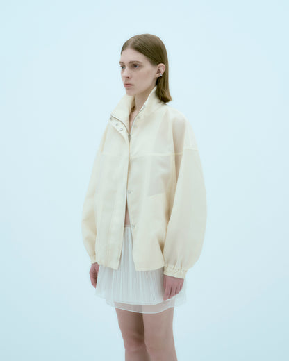 [ARIK.] [25SS] ELBA oversized sheer bomber jacket Butter Cream