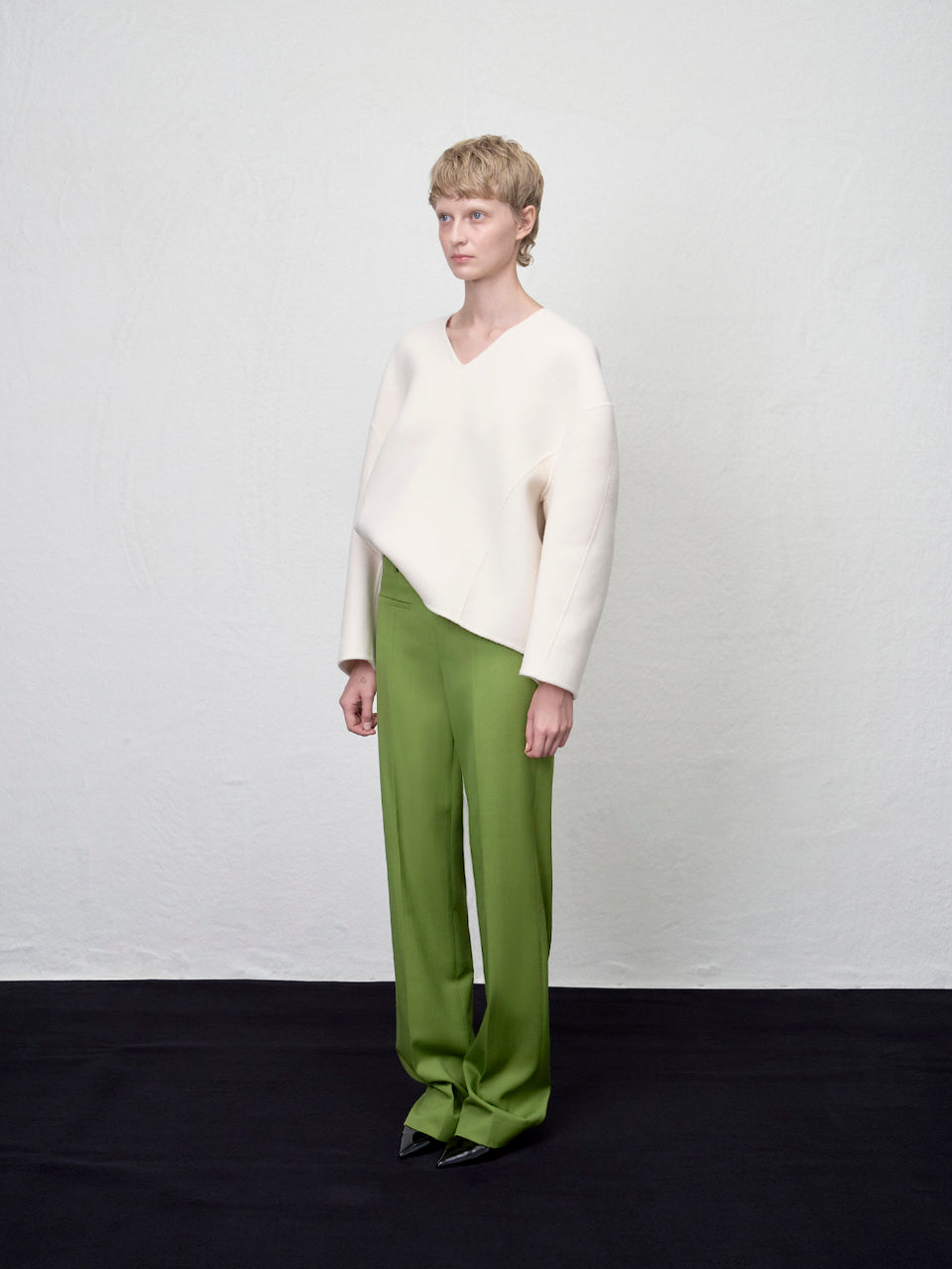 【ARIK. アリク AW】Rigil panel straight pants Grass green