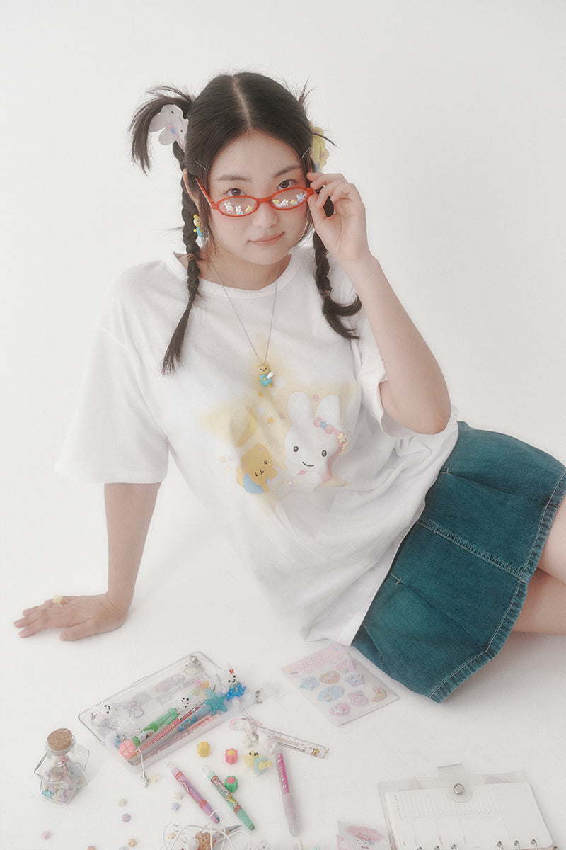 [X YOUNGART] Star KIDDY&amp;JINI Beaded T-Shirt