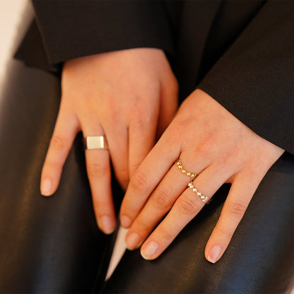 [SUMMER TAG SOL] RETRO SILVER BALL CHAIN RING
