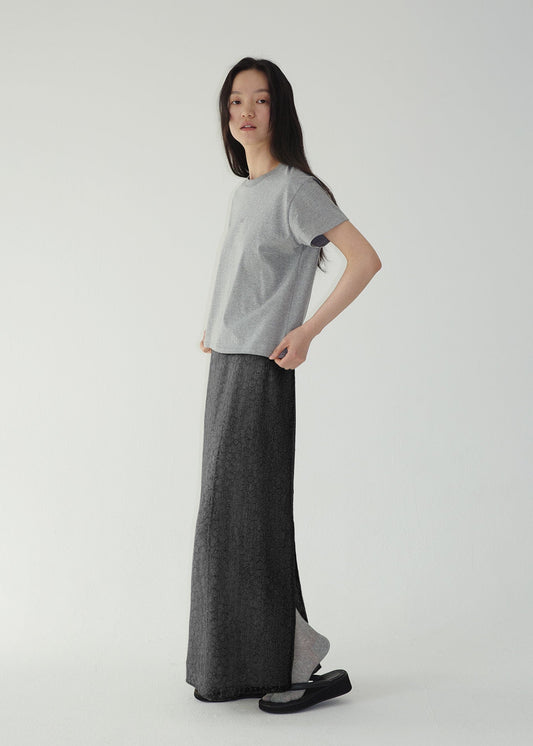 BABY FLOWER SKIRT -CHARCOAL