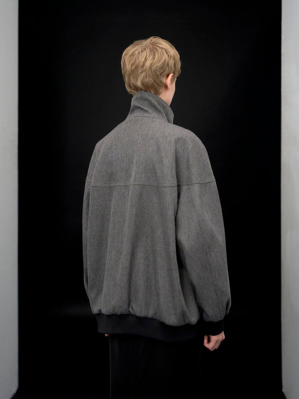 【ARIK. アリク AW】Segin oversized panel bomber jacket Melange Grey