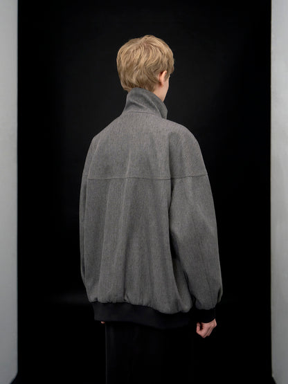 【ARIK. アリク AW】Segin oversized panel bomber jacket Melange Grey