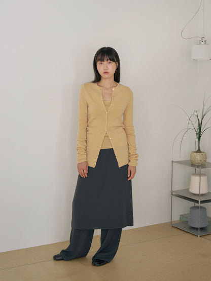 Alpaca Button Cardigan - Beige 8
