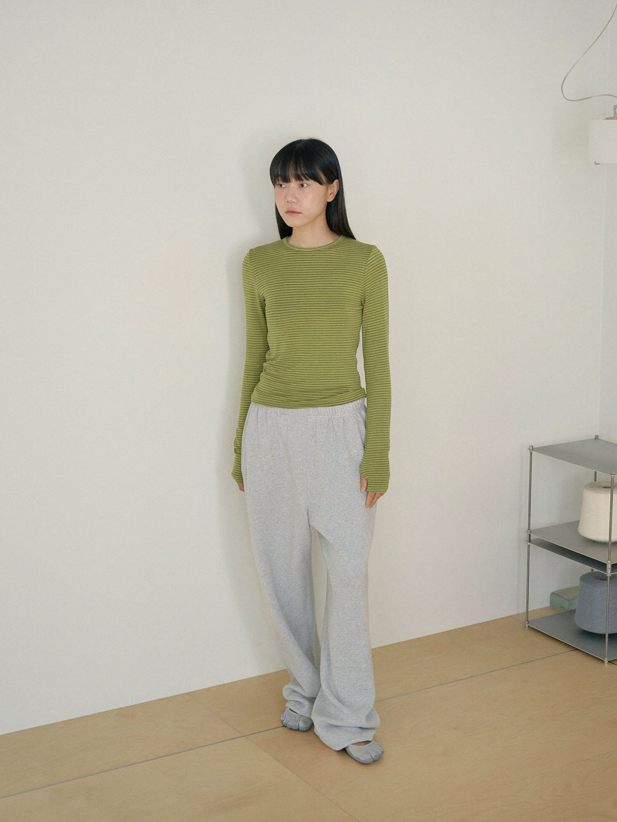 Current Waffle Sweatpants - Light Gray 3