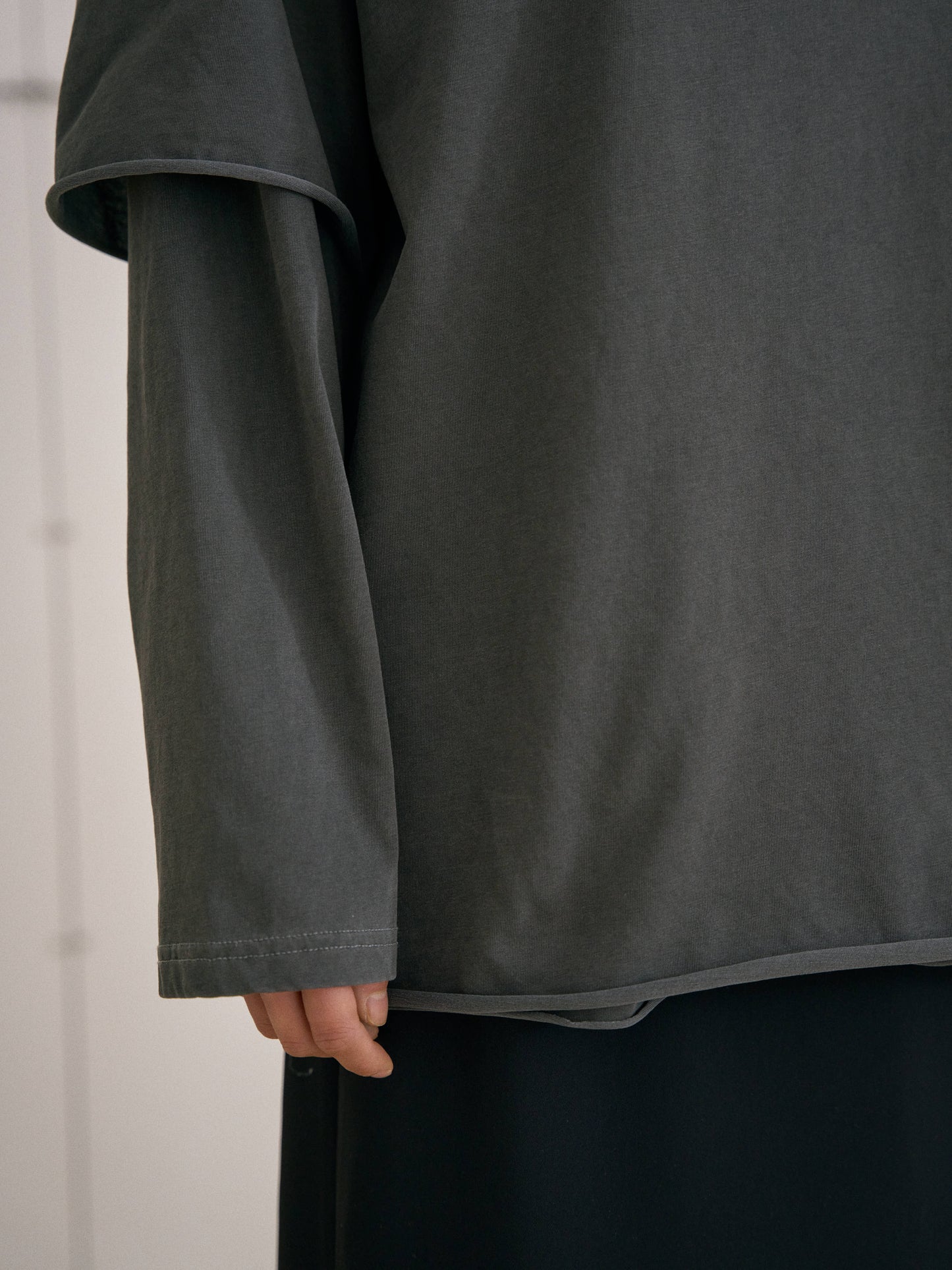 Pigment Layered Long Sleeve - Charcoal
