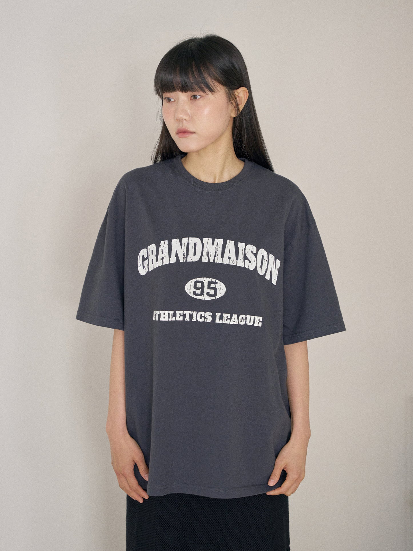Crack Lettering Short Sleeve - Charcoal