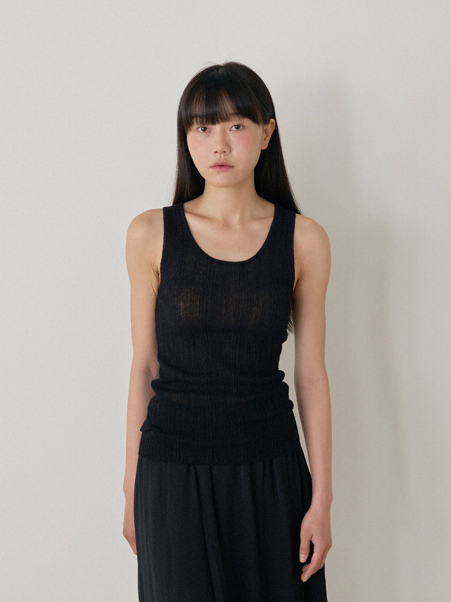 Multi Rib Sleeveless - Black