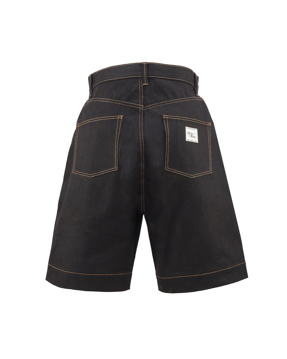 LOT.06 DOUBLE KNEE DENIM SHORTS -BLACK