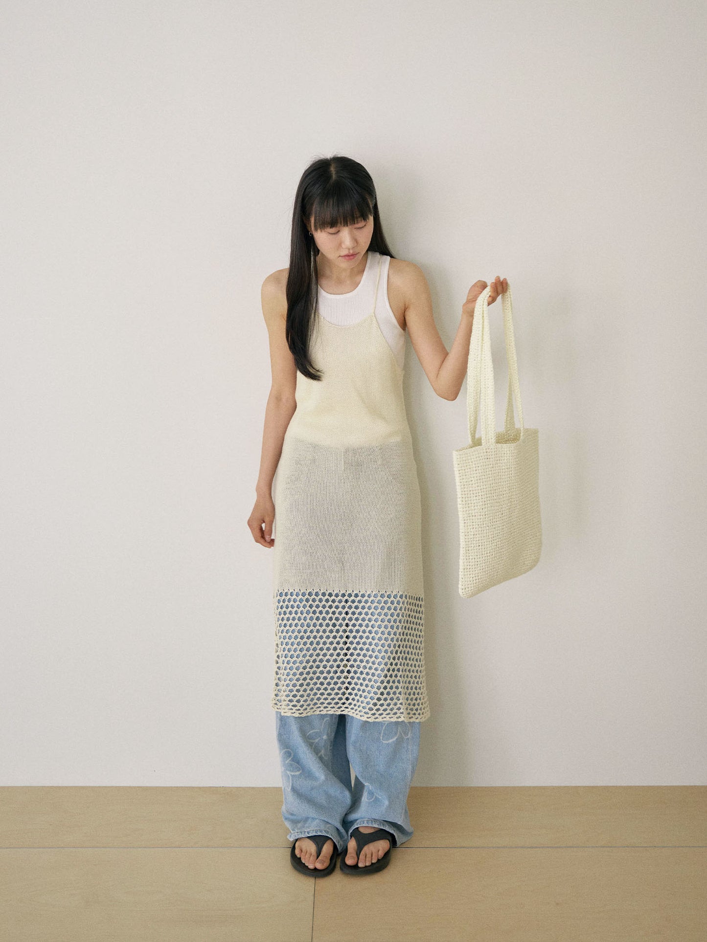 Handmade Paper Knit Bag - Ecru