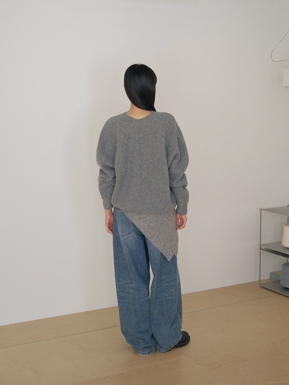 Cashmere Square Scarf - Gray 4