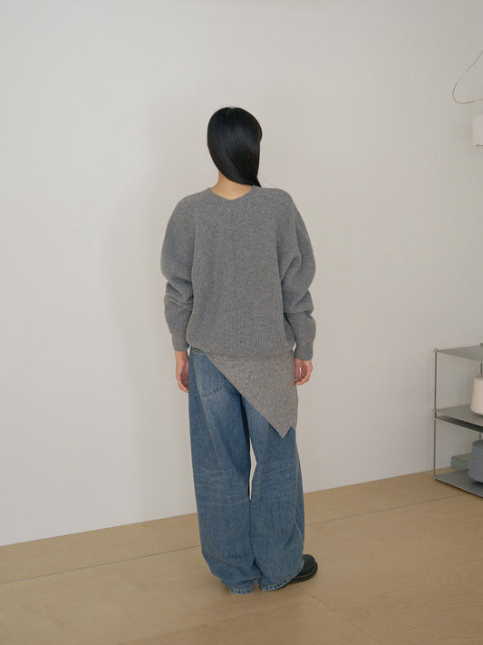 Cashmere Square Scarf - Gray 4