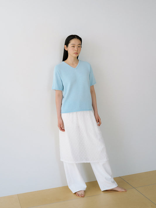 Dot Slit Skirt - Ivory