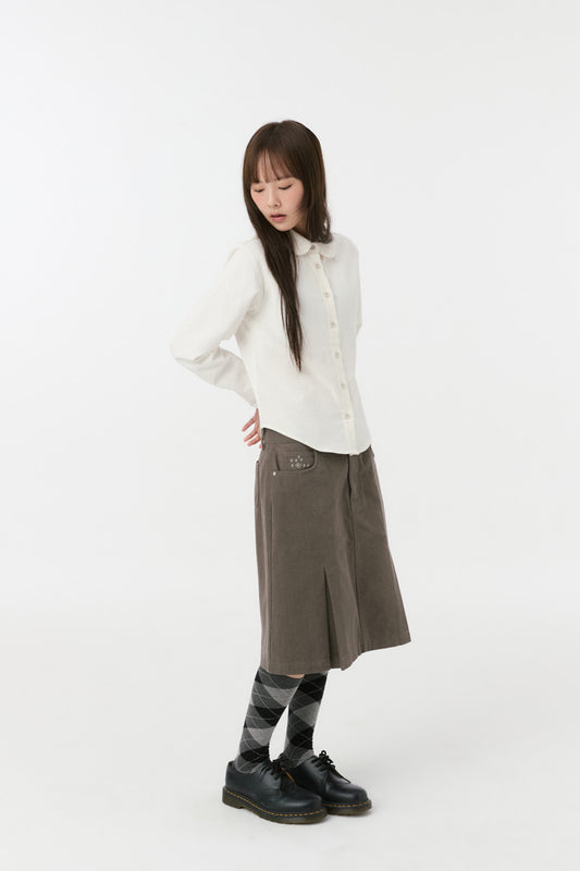 PATTERN MIX COLLAR SHIRT, CORDUROY