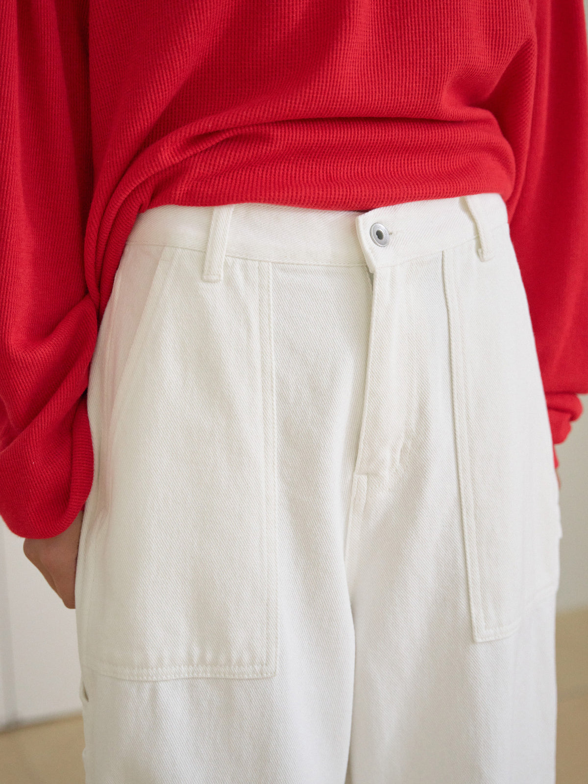 MARAN Cotton Twill Fatigue Pants - Ivory 商品画像19/21