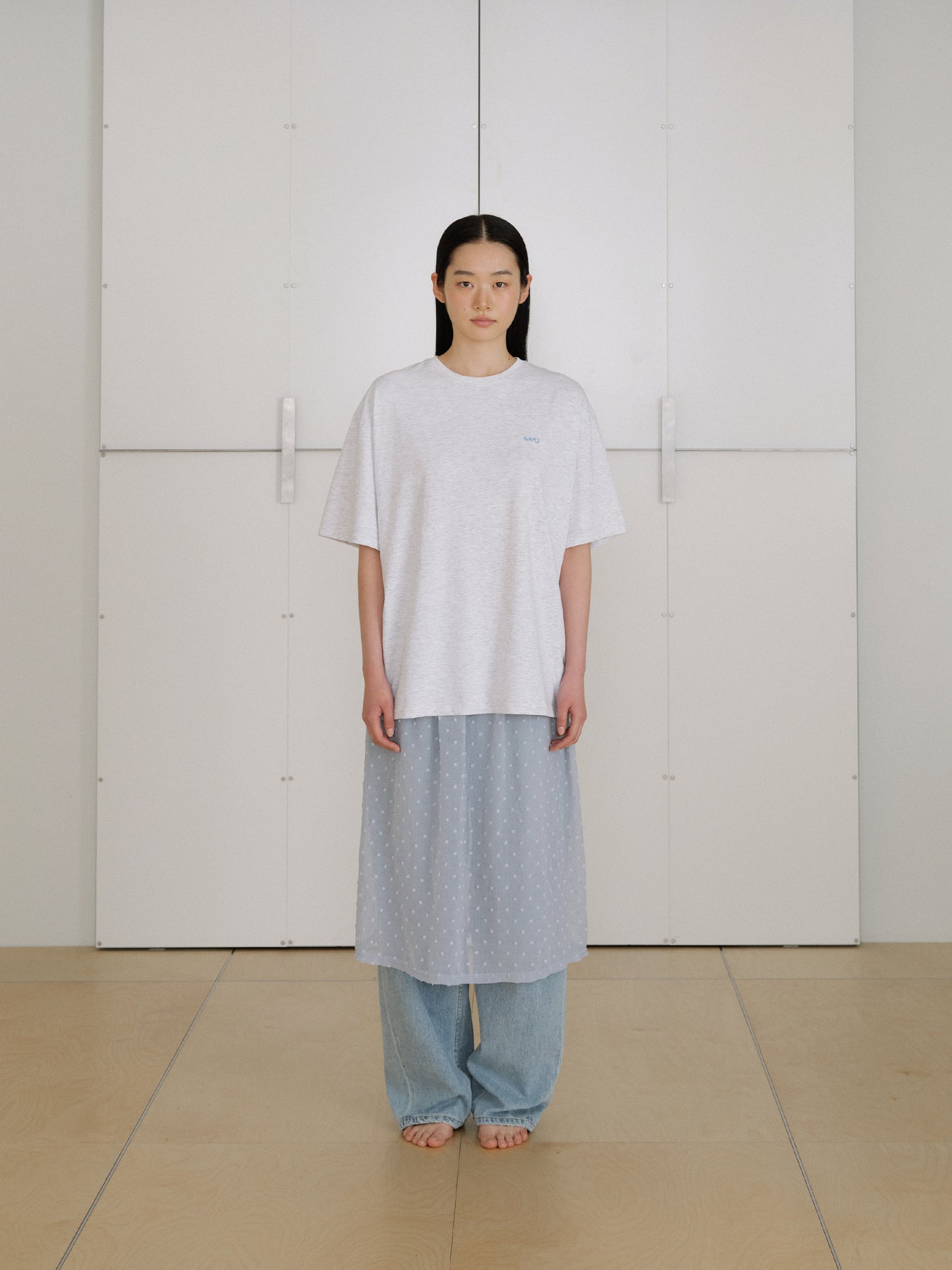 Dot Printing Short Sleeve - Light Gray