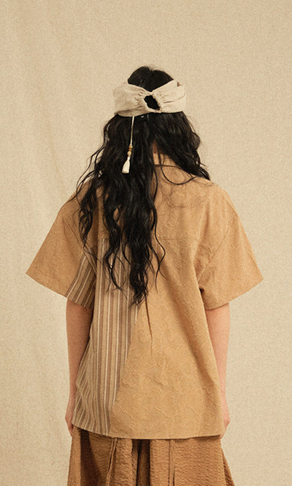 Ethnic Coloring Open Collar Shirt Beige (Ver. 26ss)