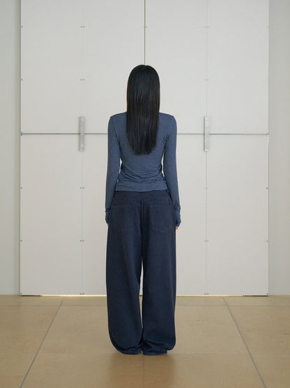 MARAN Rib Stripe Long Sleeve - Navy 商品画像15/21
