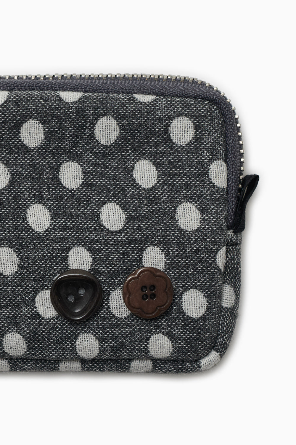 BUTTON POINT COIN WALLET, CHARCOAL DOT