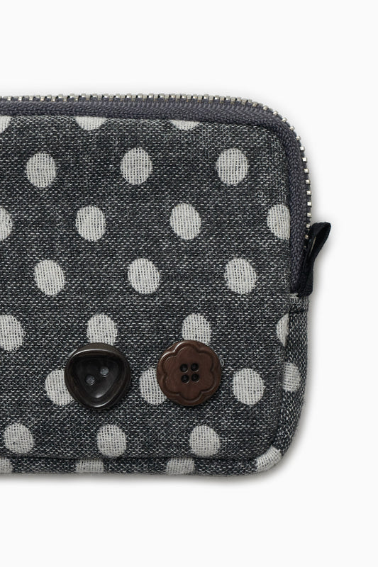 BUTTON POINT COIN WALLET, CHARCOAL DOT