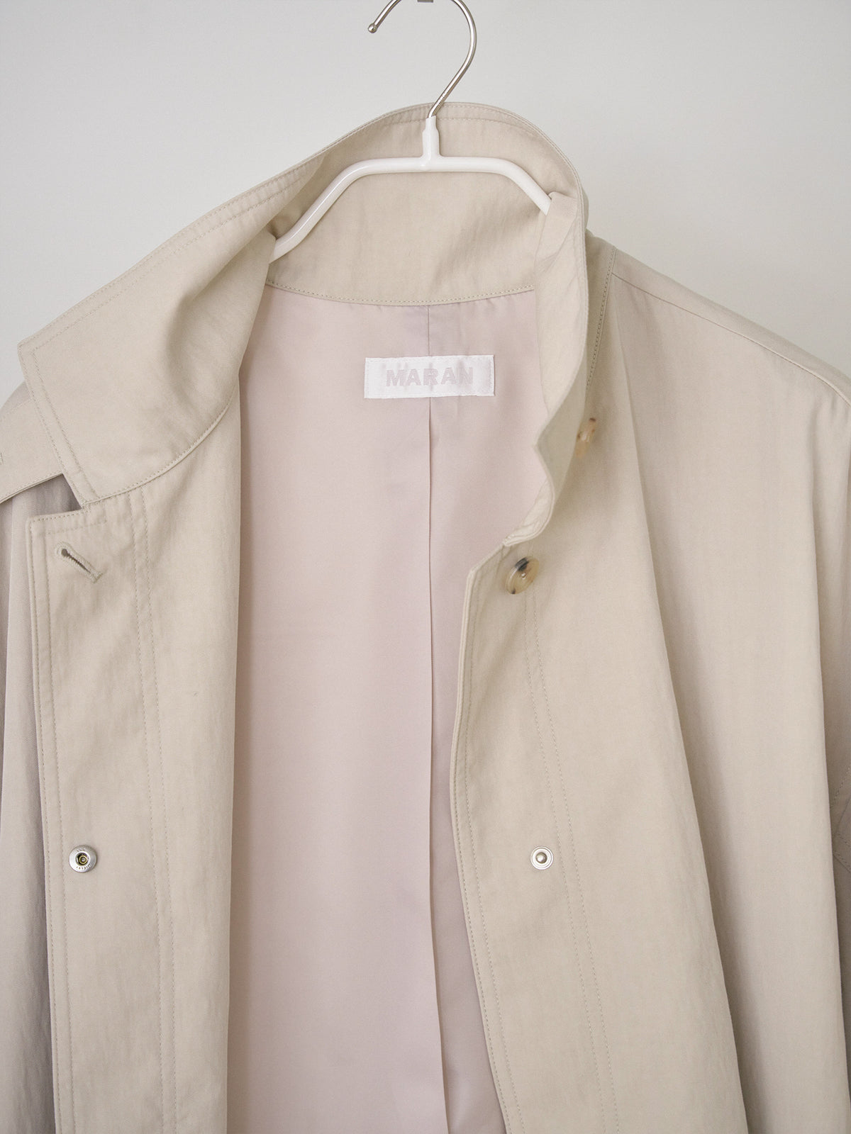 High Neck Trench Coat - Beige 12