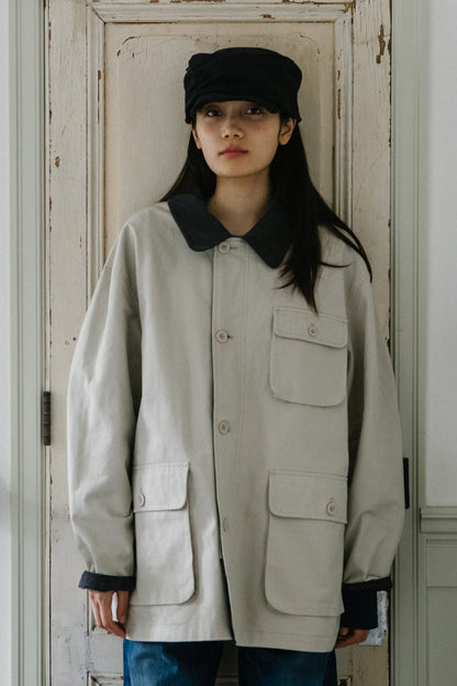 REVERSIBLE FLORAL COTTON JACKET, BEIGE