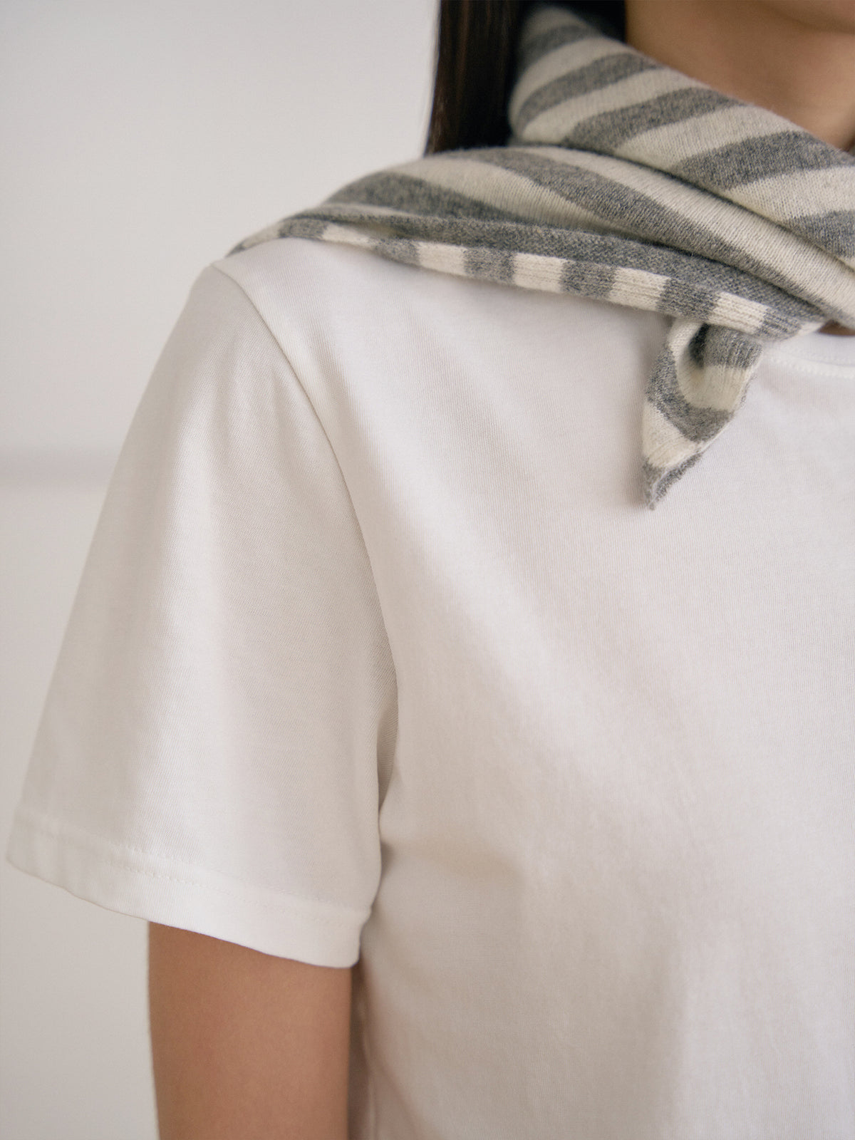 MARAN Stripe Square Scarf - Gray 商品画像18/19