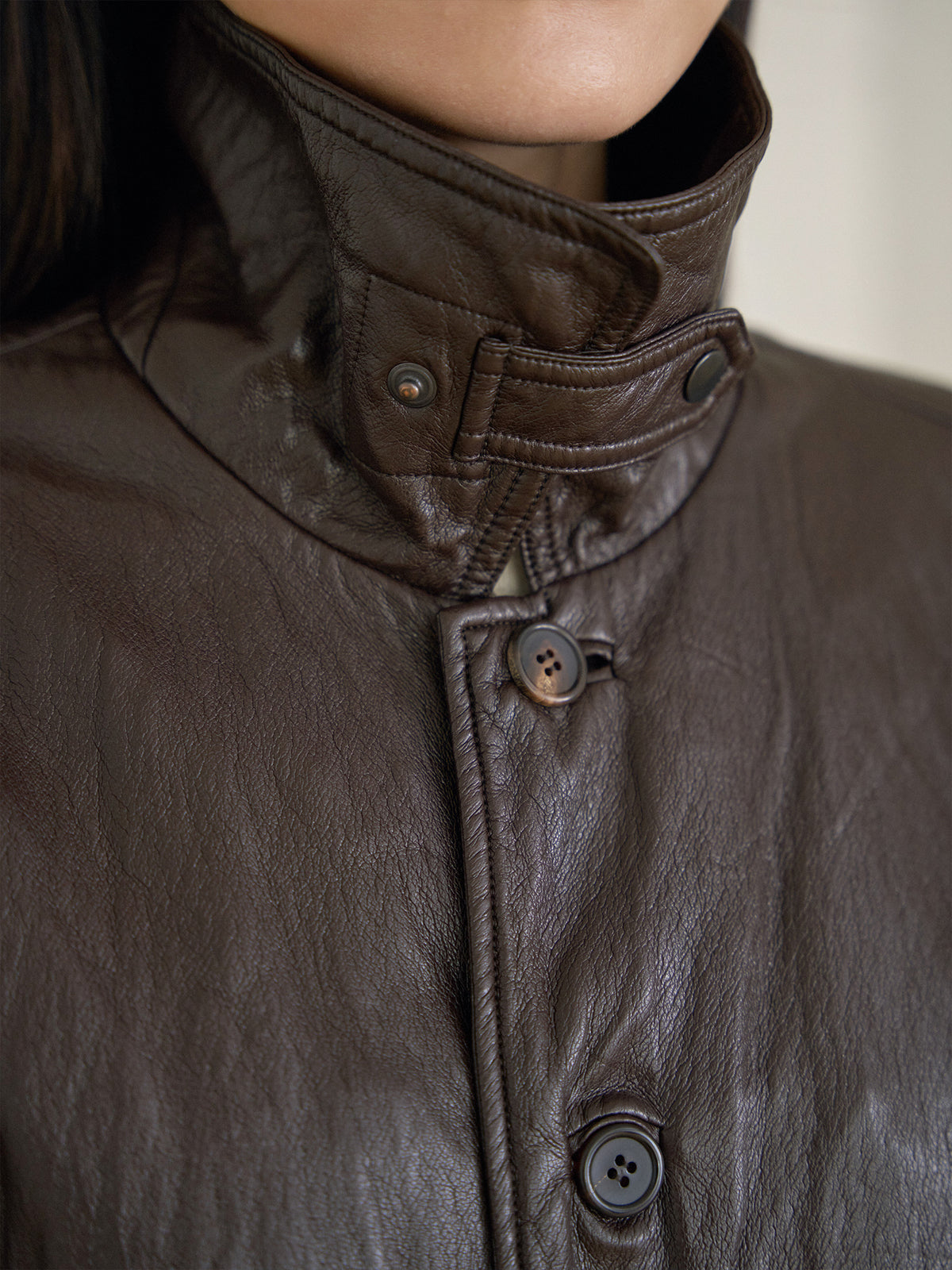 Soft Leather Blouson - Brown 11