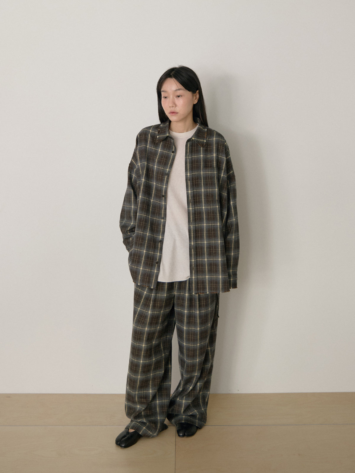 MARAN Side String Check Pants - Khaki 商品画像16/21