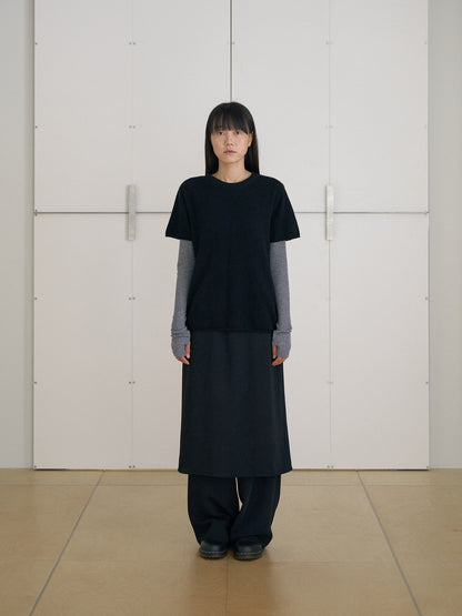 Cutoff Short Sleeve Pullover - Black 12