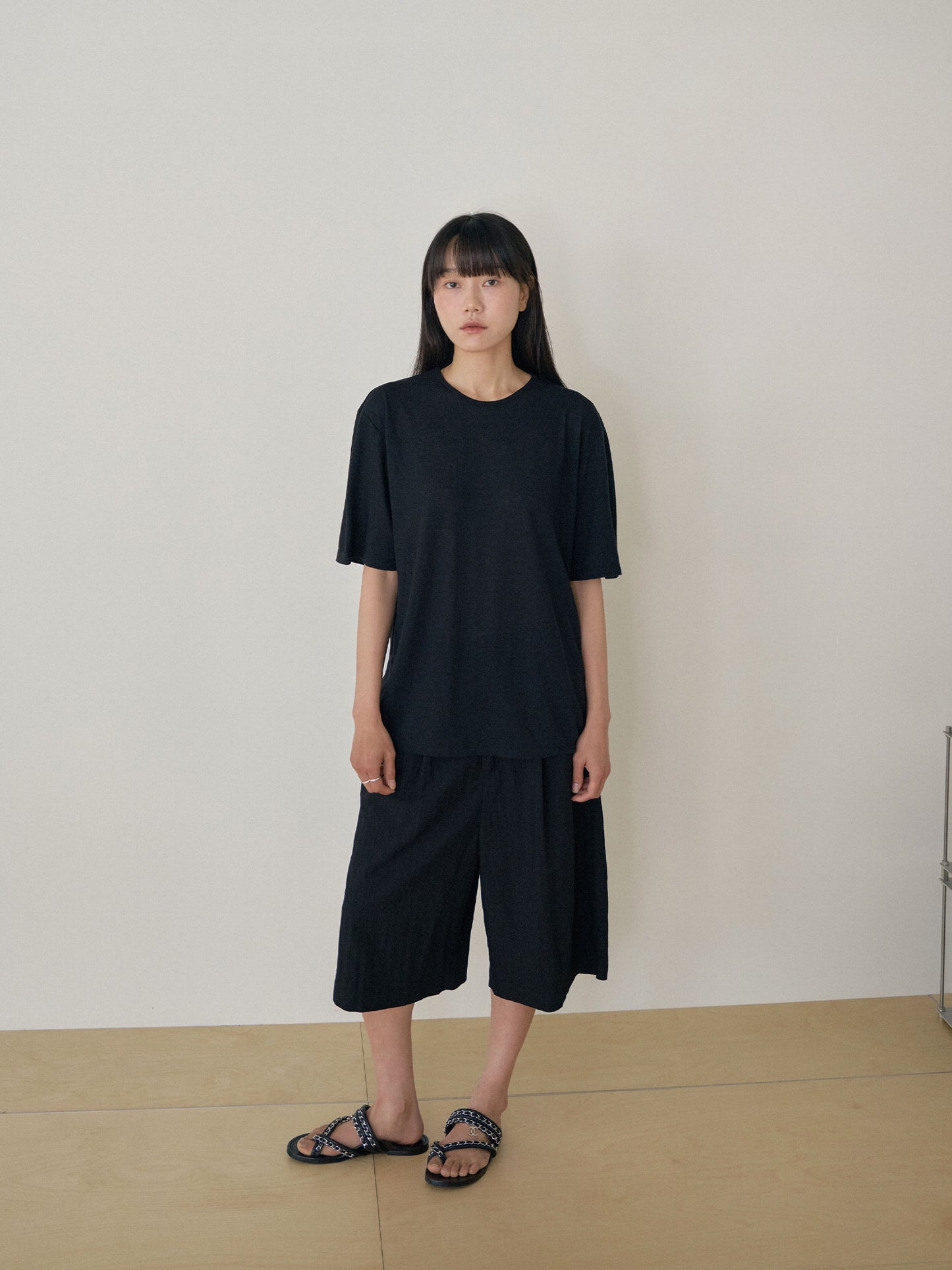 Linen Loose Short Sleeve - Black