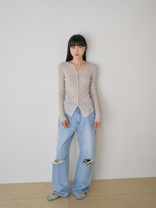 Multi Rib Cardigan - Gray