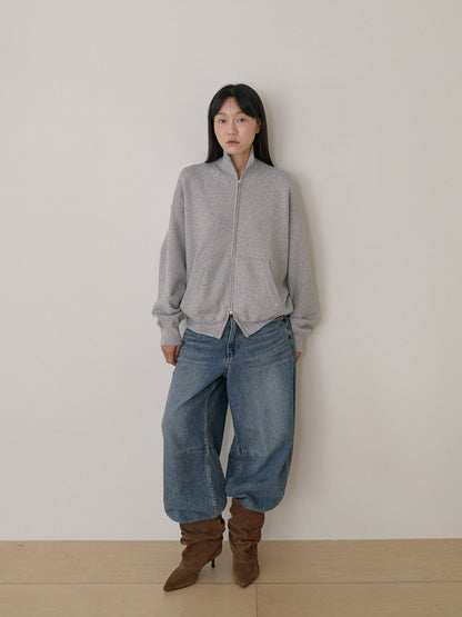 Ray Zip-up Cardigan - Gray 2