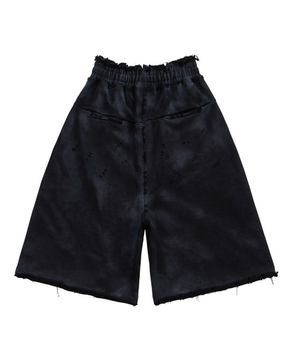 Washed destroyed bermuda P dusty black