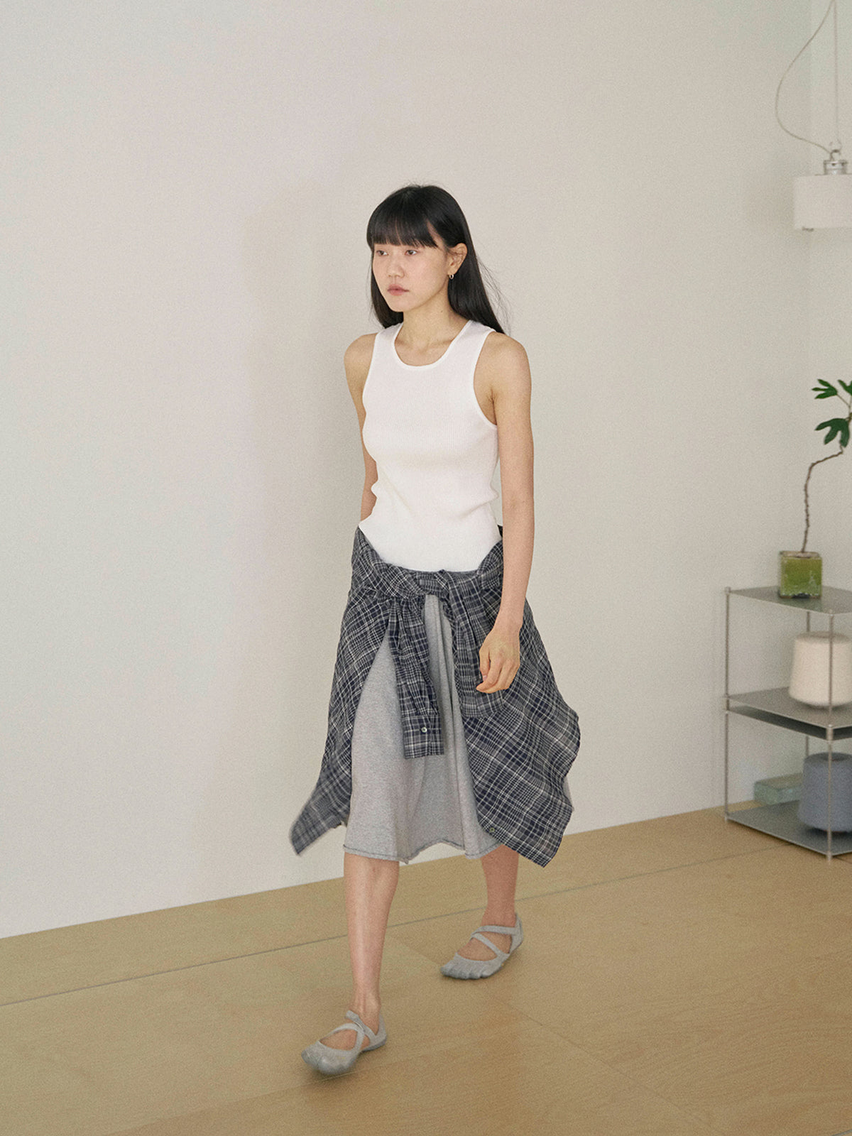 Check Wire Shirt - Navy 7