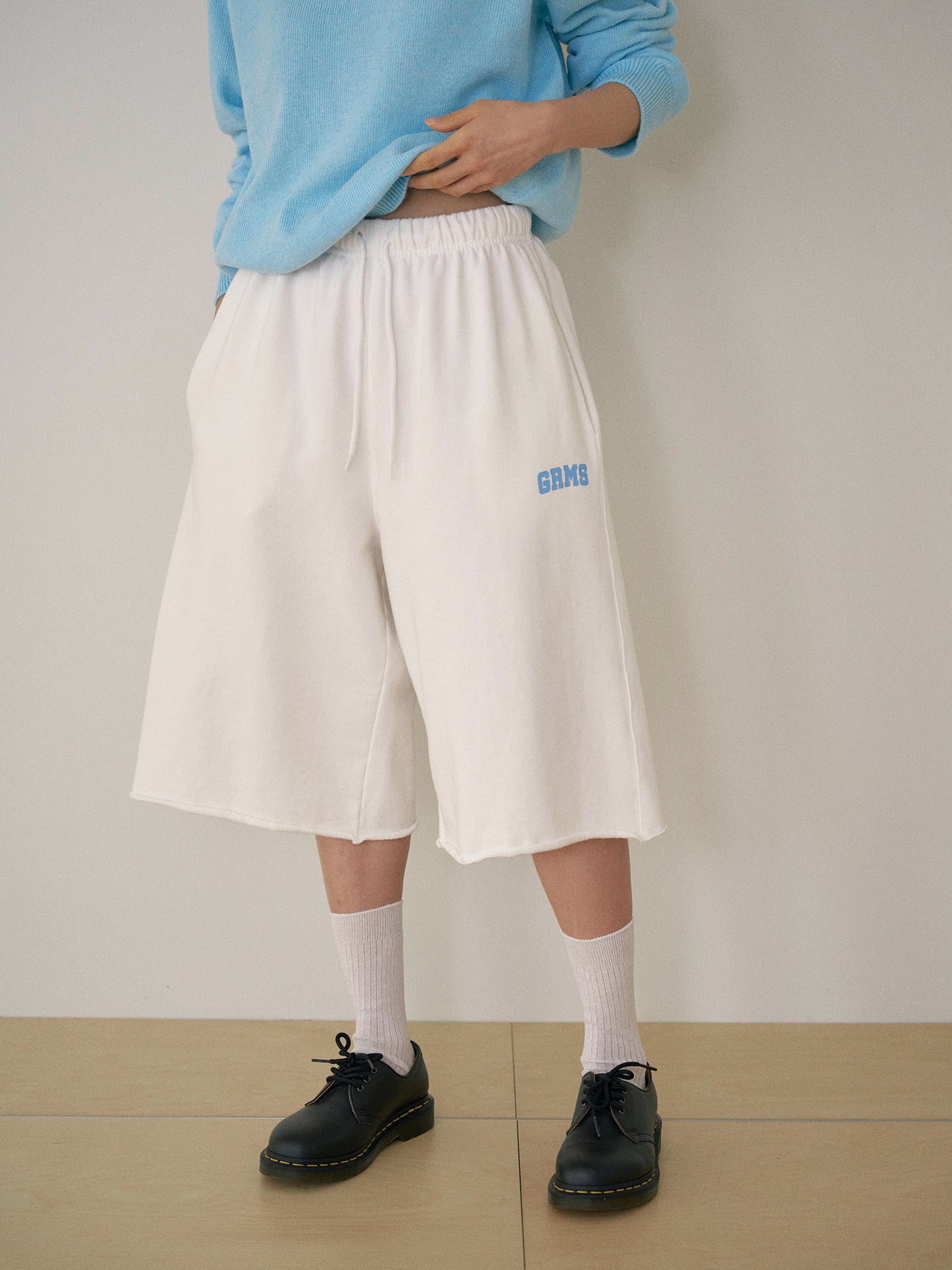 Cutoff Half Sweatpants - Ivory
