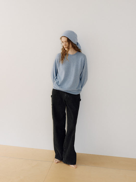 Cashmere Round Pullover - Blue 2