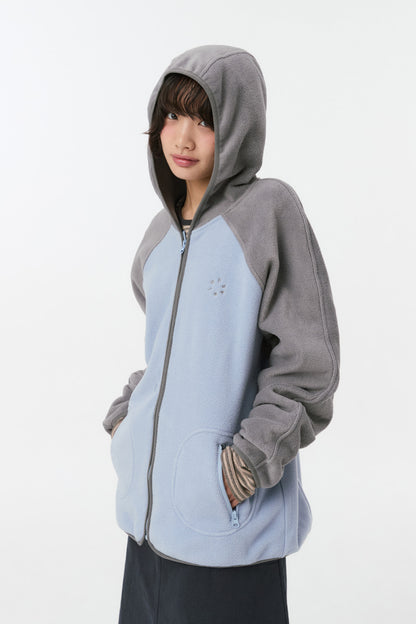 MINI LOGO FLEECE ZIP-UP, SKY BLUE